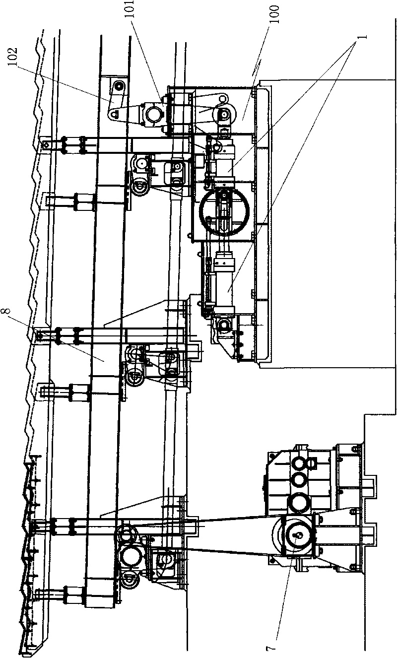 Cooling-bed hydraulic stepping and tread control device and control method thereof