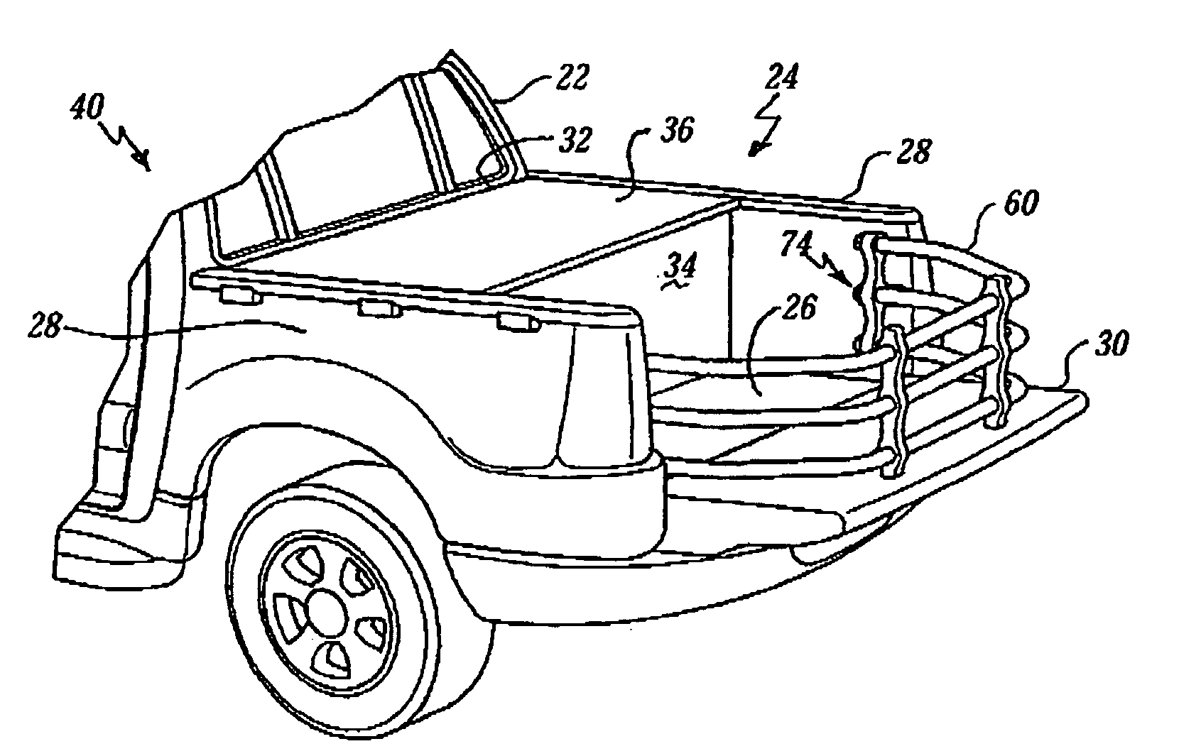 Vehicle cargo bed extender having a pin lock assembly