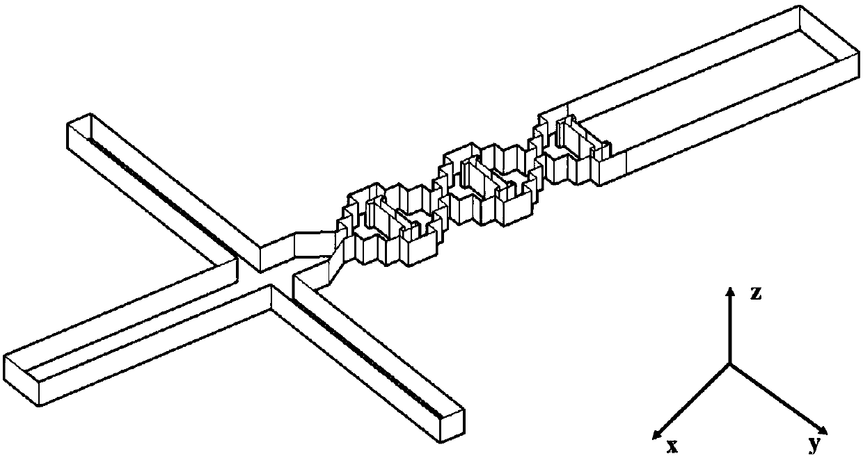 Planar passive type micromixer with stepped passages and I-shaped baffles