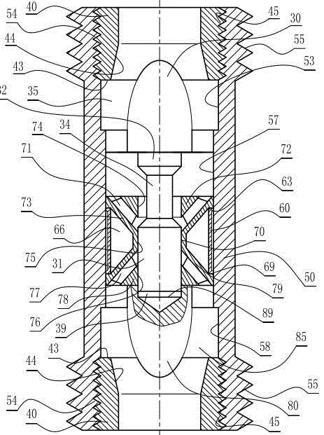 A vertical one-way valve of three-plate diversion aluminum alloy with external thread joint