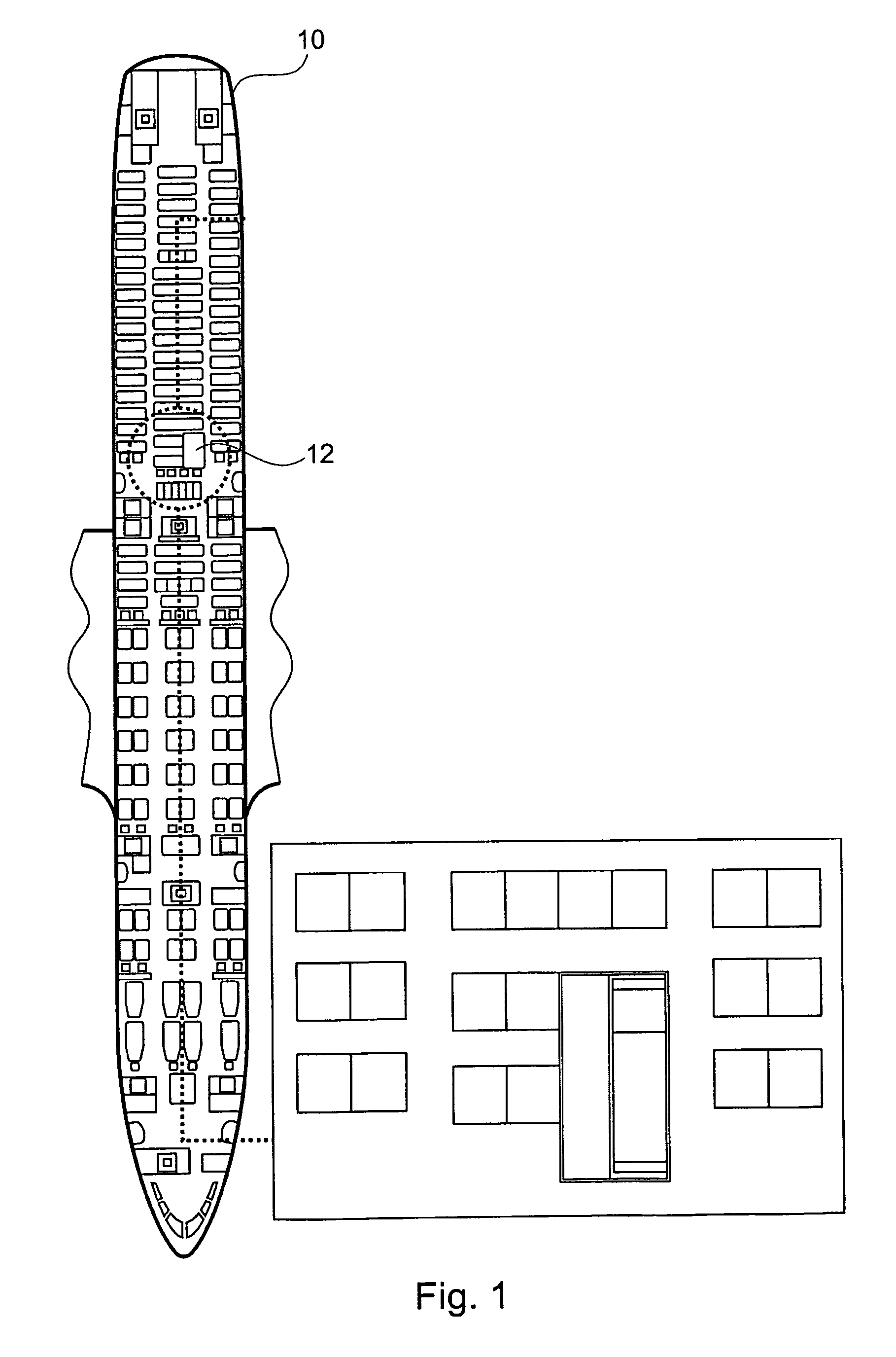 Device for the transport and medical care of patients as well as for the provision of emergency medical care in an aircraft