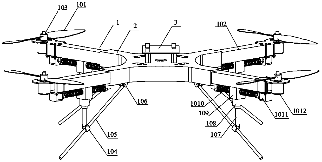 Multi-rotor aircraft horizontal take-off adjustment system and multi-rotor aircraft