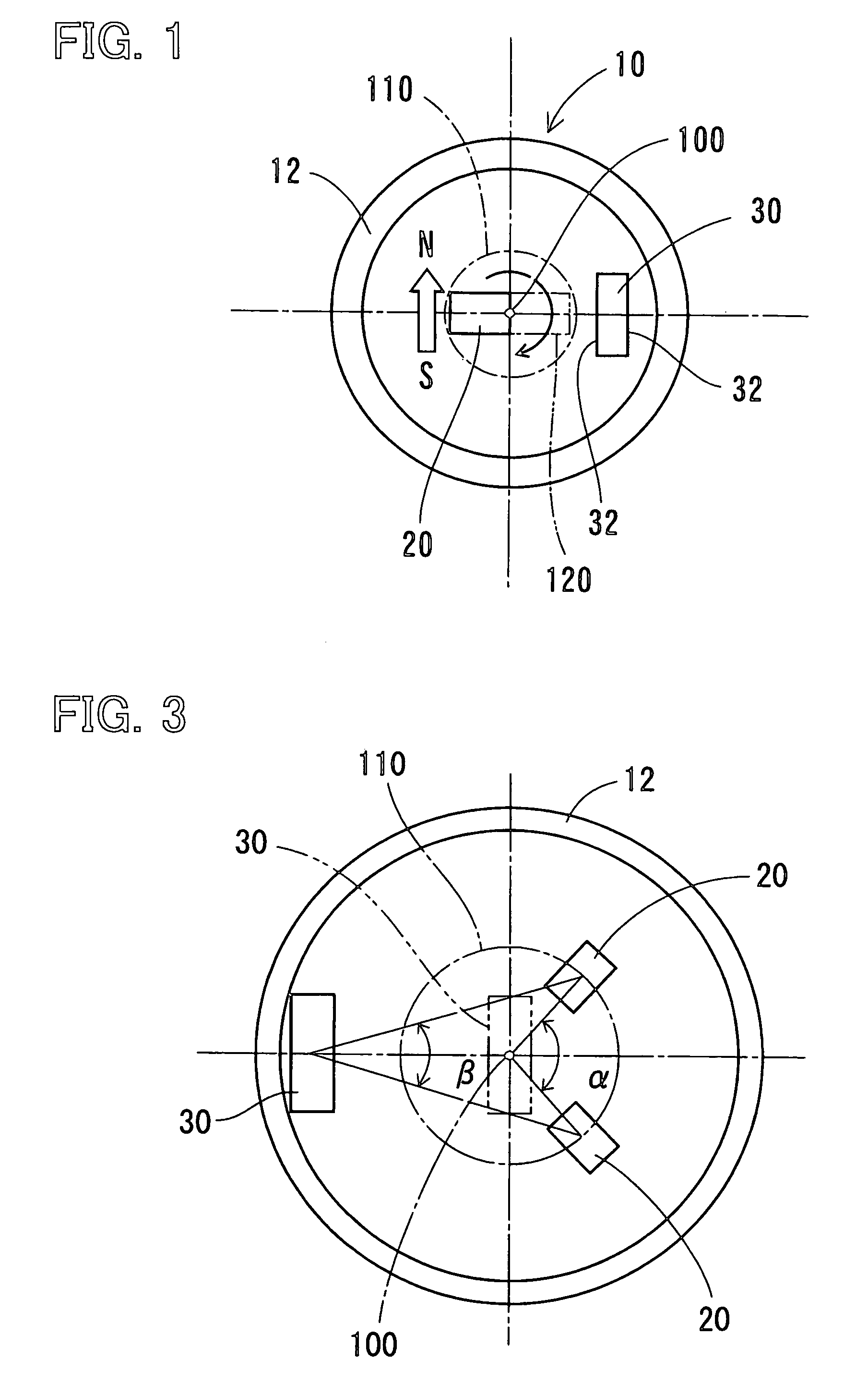 Magnetic rotation angle sensor