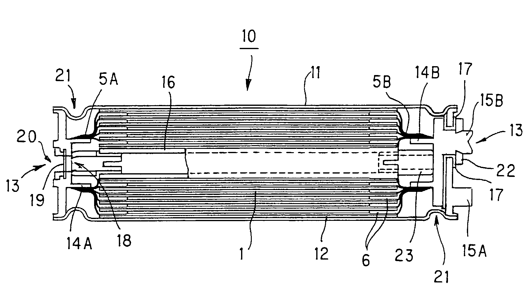 Lithium secondary battery and assembled structure of lithium secondary batteries