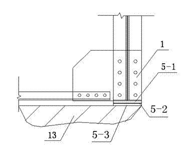 Construction desk frame for large-cross-section hole type spillway