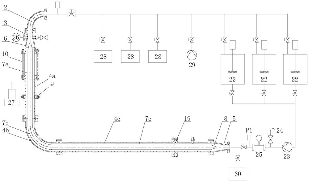 Horizontal well filtration and cleaning simulation combined testing device