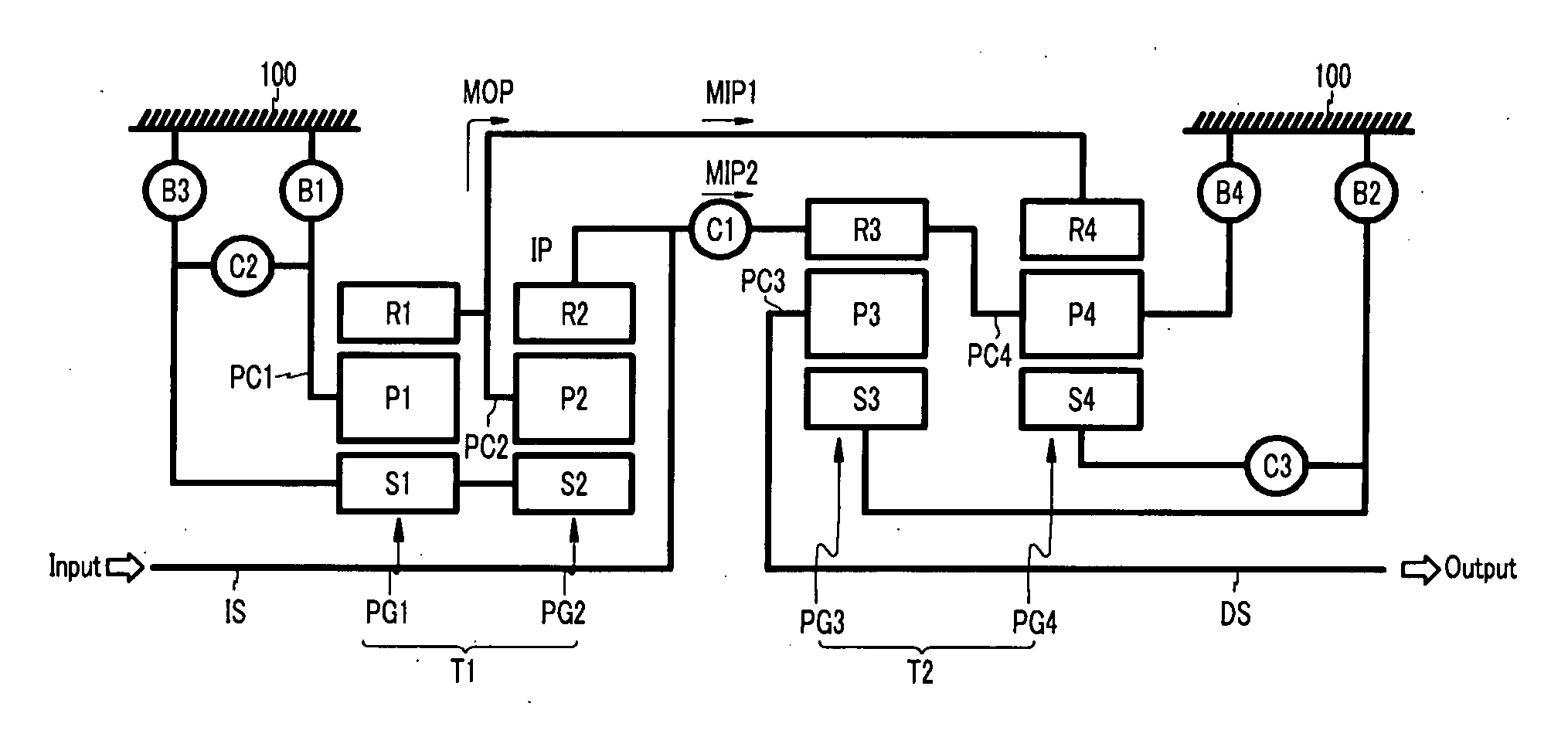 Eight-speed powertrain of automatic transmission for vehicle