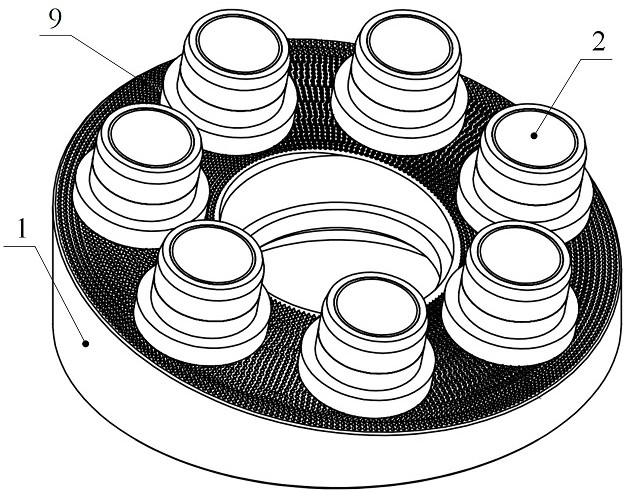 Water-pressure axial plunger pump piston shoe pair with lotus leaf-like texture surface