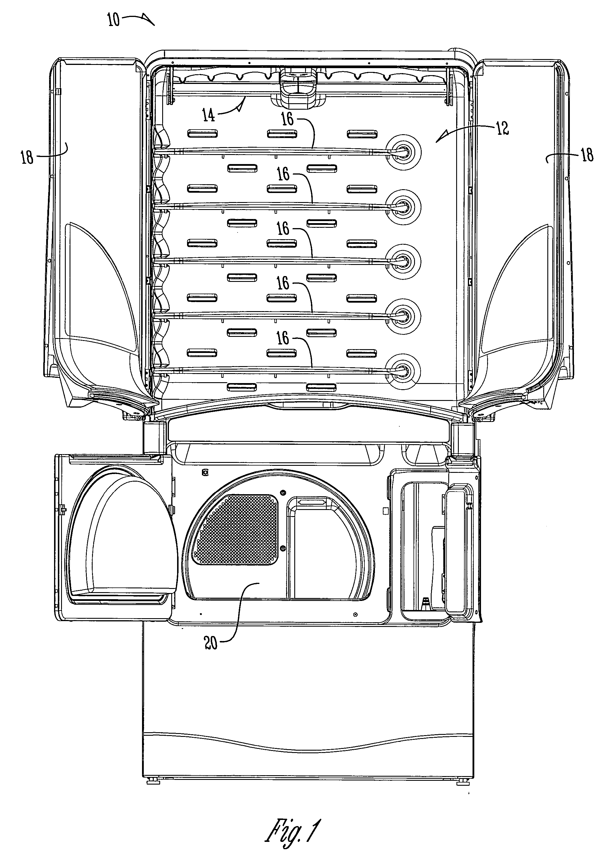 Drying cabinet shaker mechanism