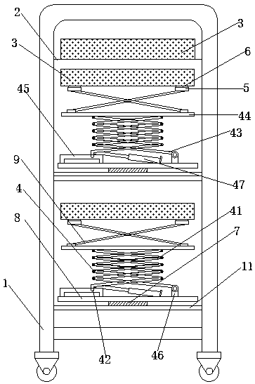 Horizontal rotating medical mobile frame