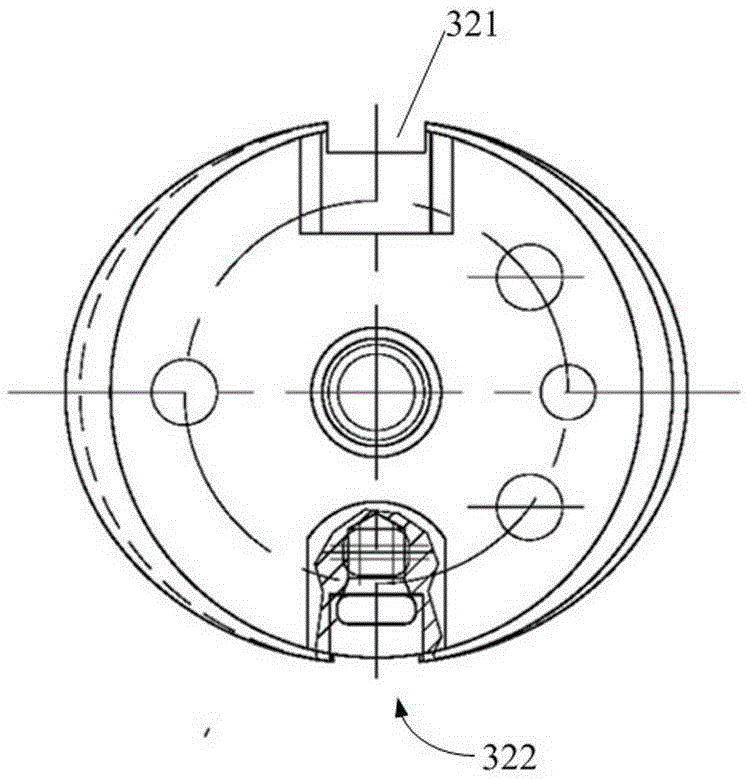 Auxiliary brake valve device with pressure limiting and air release with grooves on the driving shaft