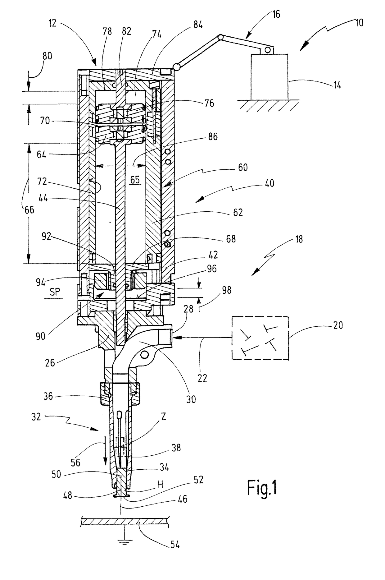 Joining apparatus and method for loading a joining element