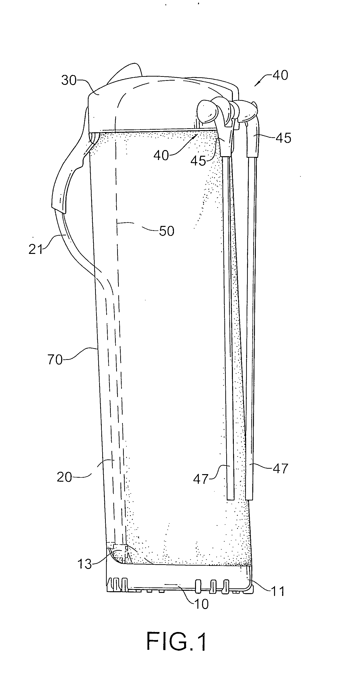 Golf bag structure with two leg assemblies