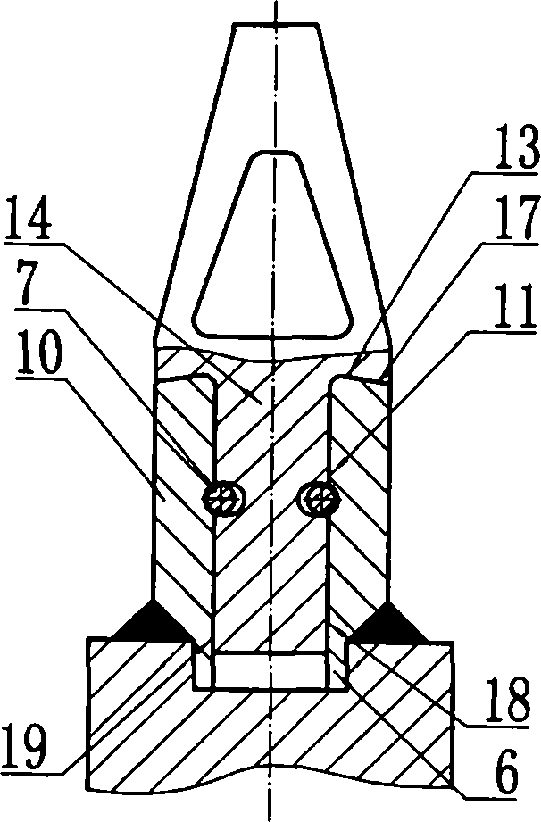 Jack anti-rotating easily-detachable reciprocating impact head of digger