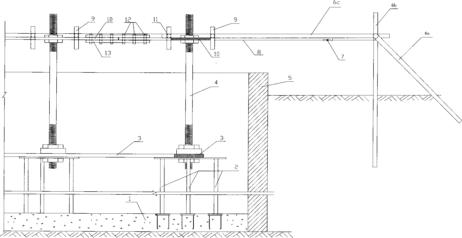 Integral built-in process for groups of anchor bolts