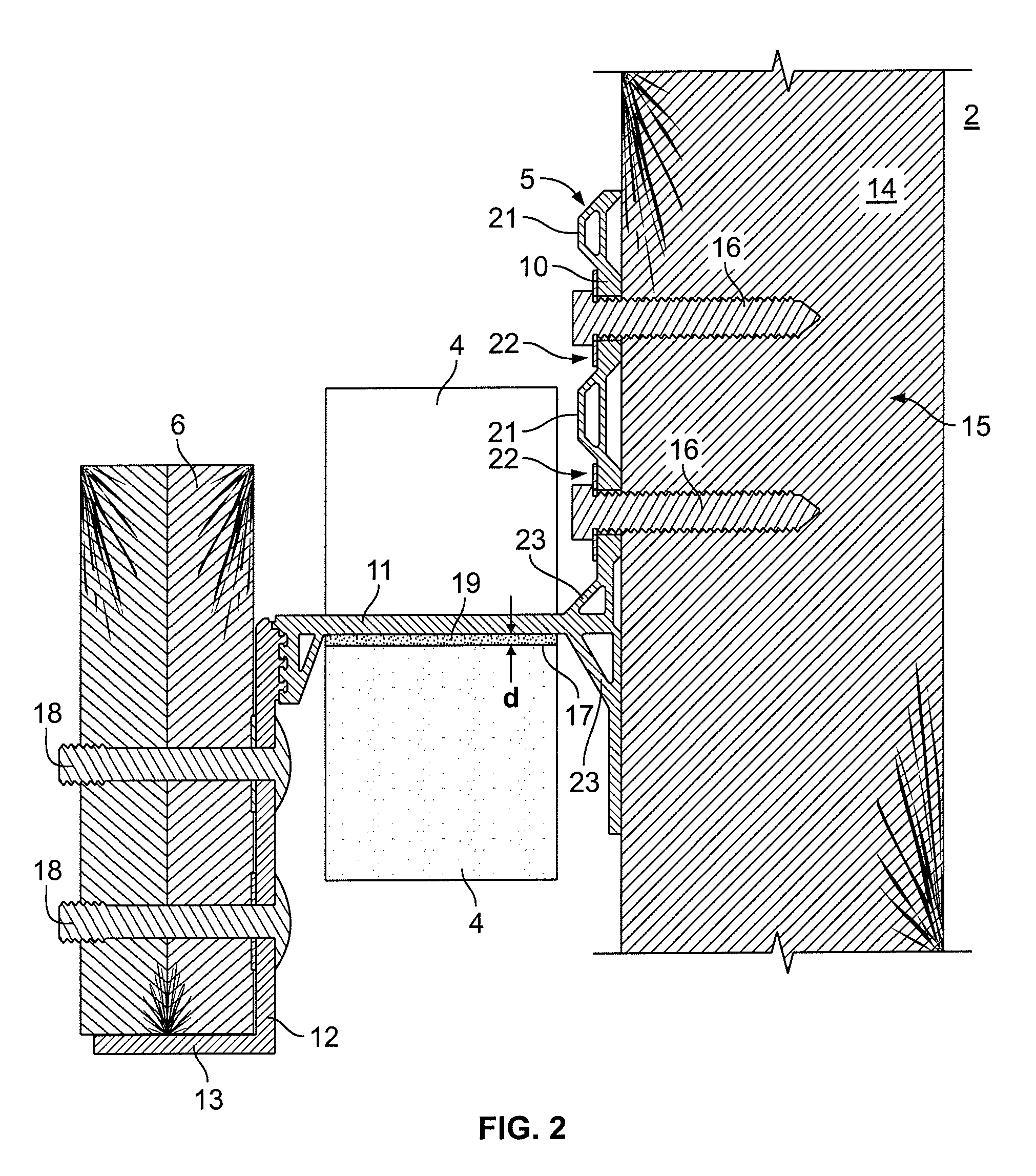 Brick bracket for installation of a ledger on the brick facing or veneer of a structure and associated methods for the installation of the brick bracket on the brick facing