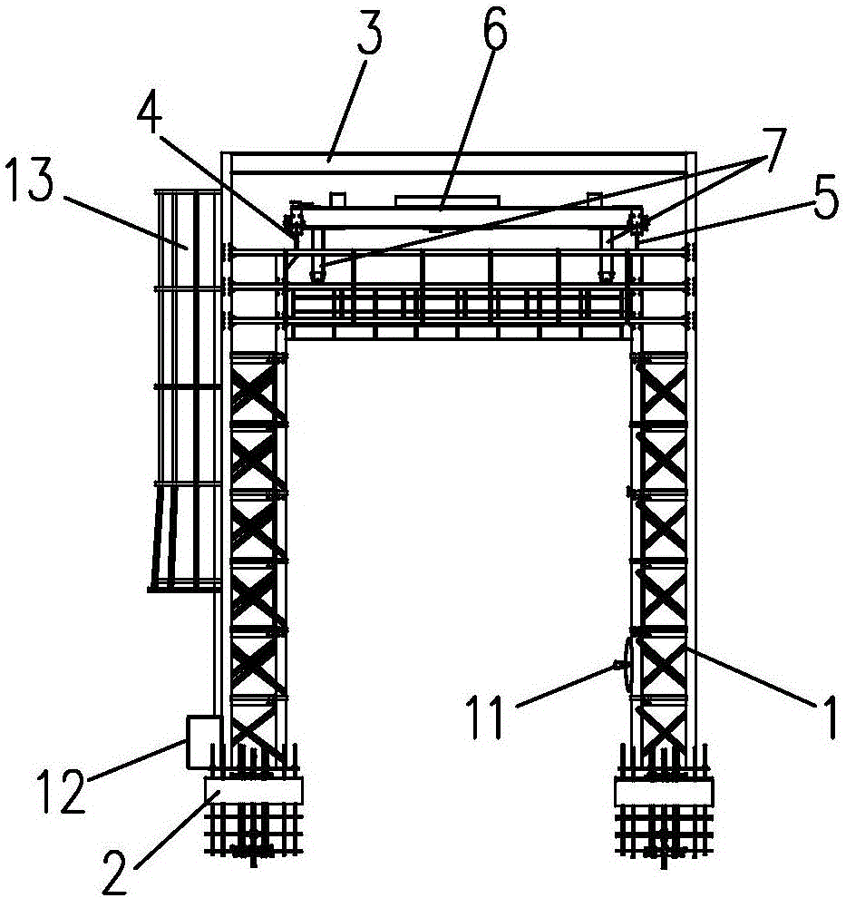 Rapid measuring mechanism of size of vehicle compartment and construction method thereof