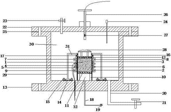 Test device and method for simulating corrosion and deterioration of hydraulic concrete under high hydraulic gradient