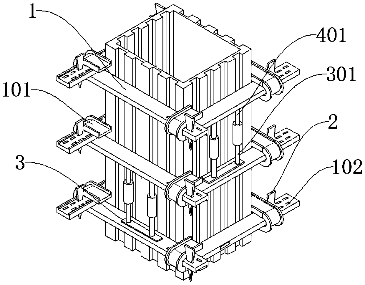 Shaping reinforcing part of square column template