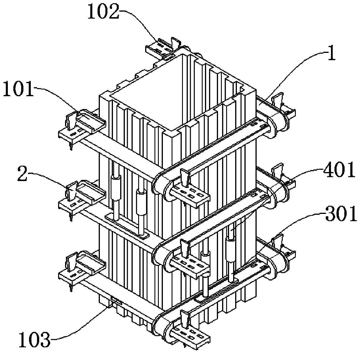 Shaping reinforcing part of square column template