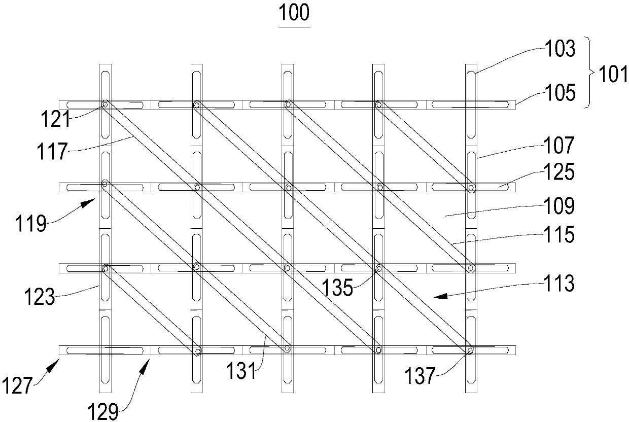 Flexible extensible joint device for cross fault tunnel lining in strong earthquake area and tunnel lining structure