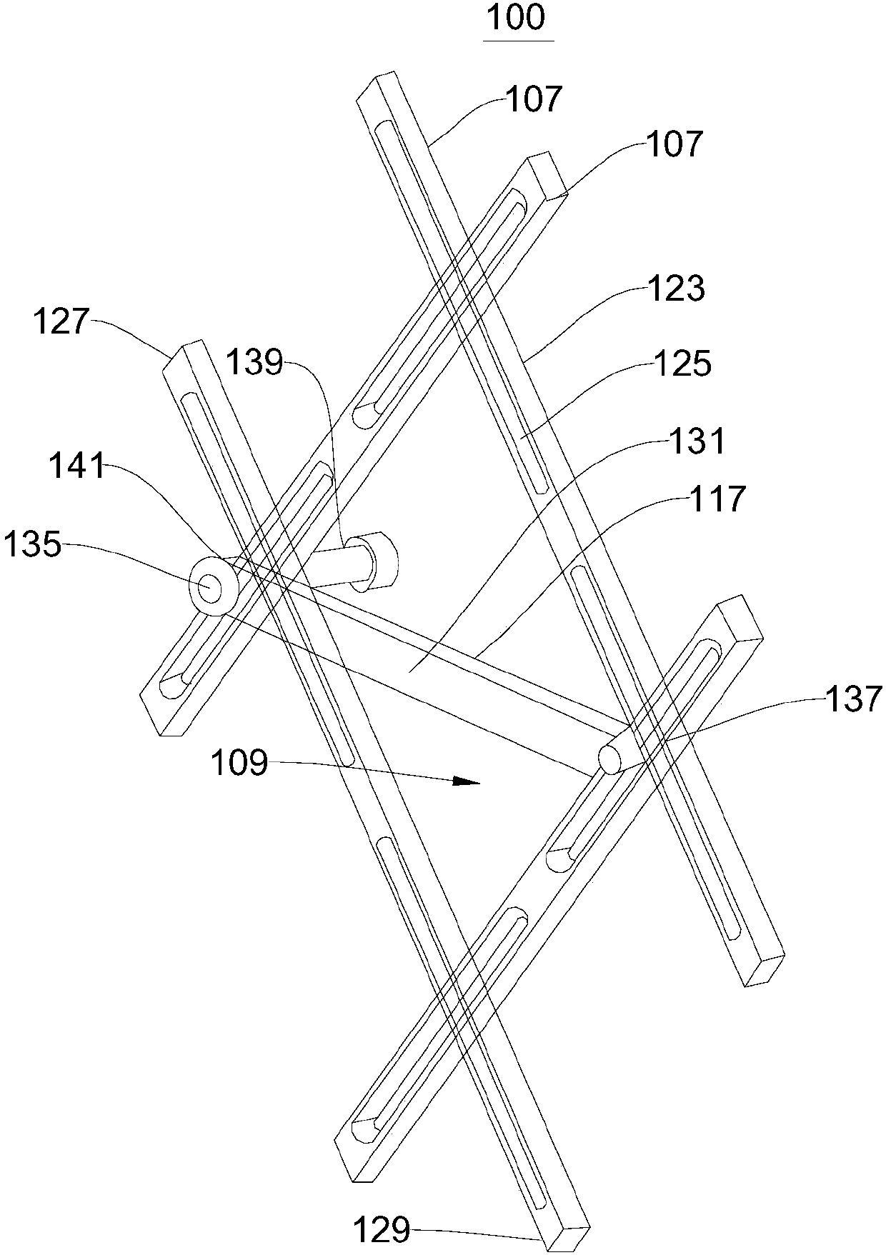 Flexible extensible joint device for cross fault tunnel lining in strong earthquake area and tunnel lining structure