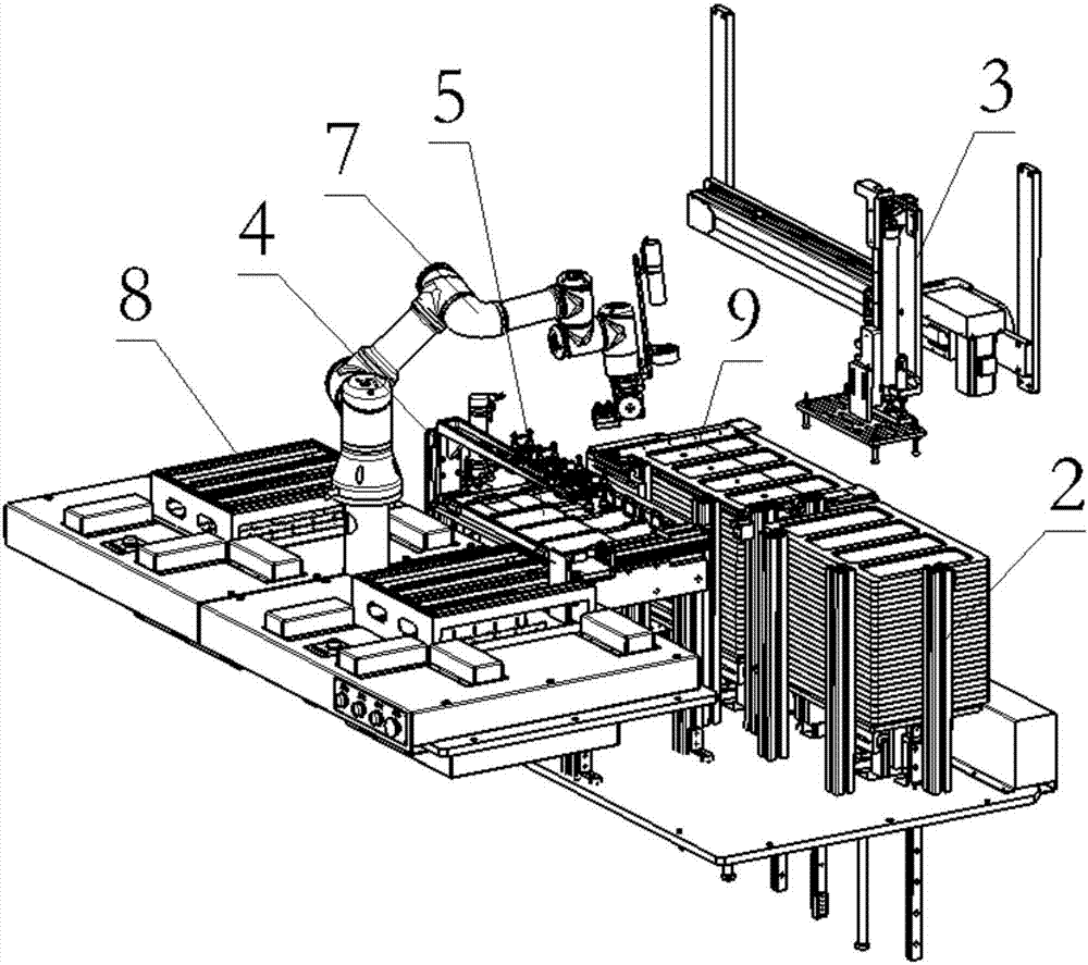 Full-automatic plastic pallet transferring machine