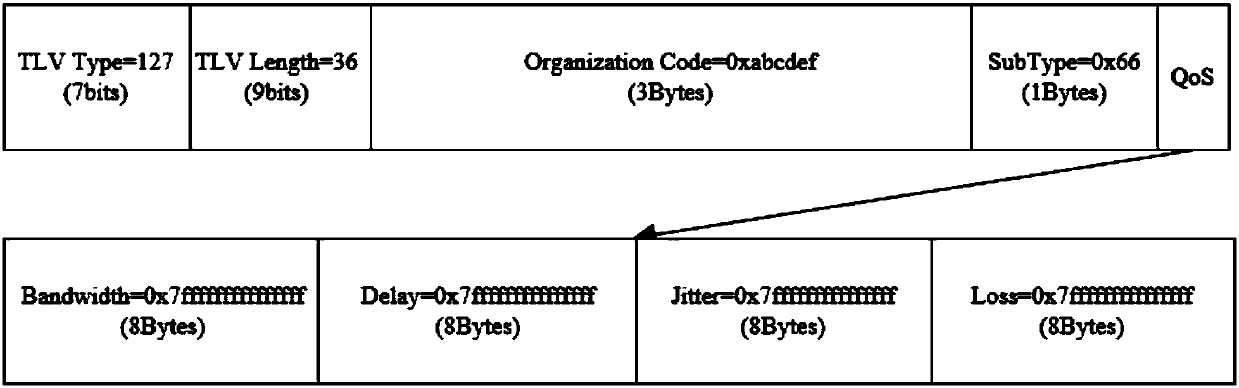 SDN network piggyback type service quality acquisition method based on LLDP protocol