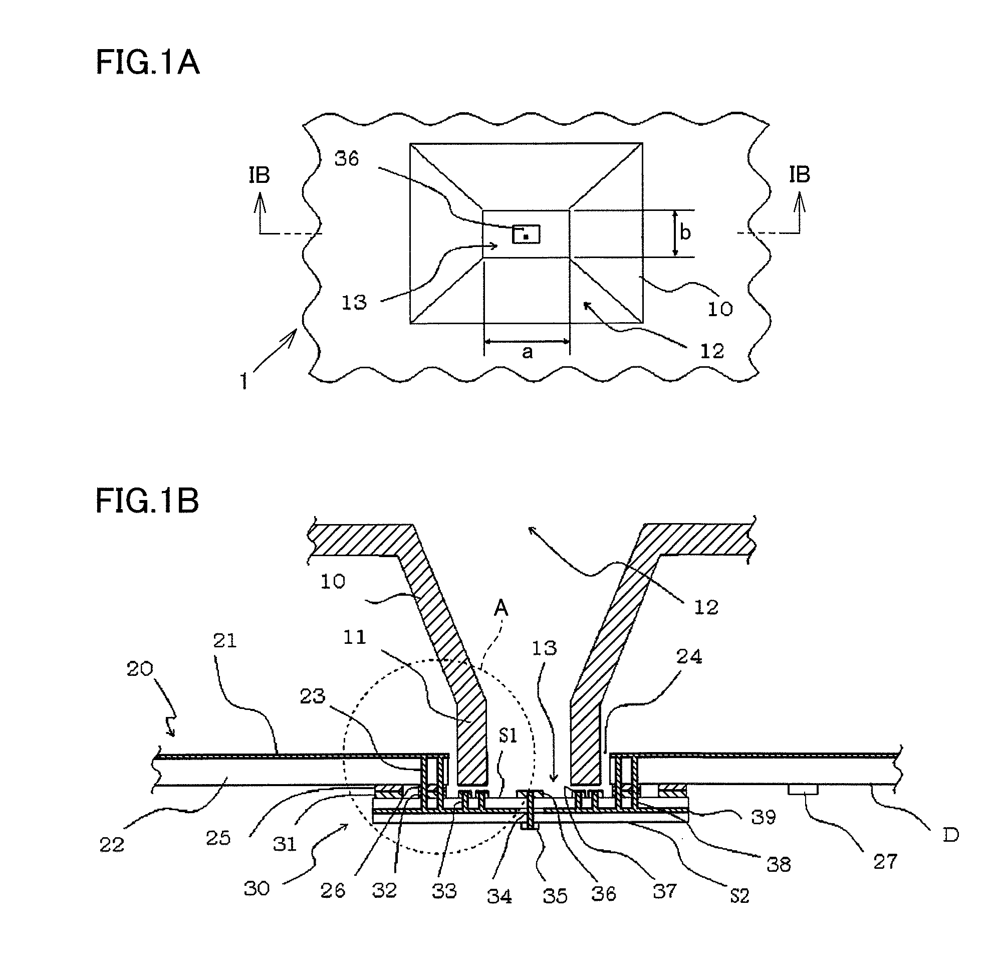 Antenna element-waveguide converter and radio communication device using the same