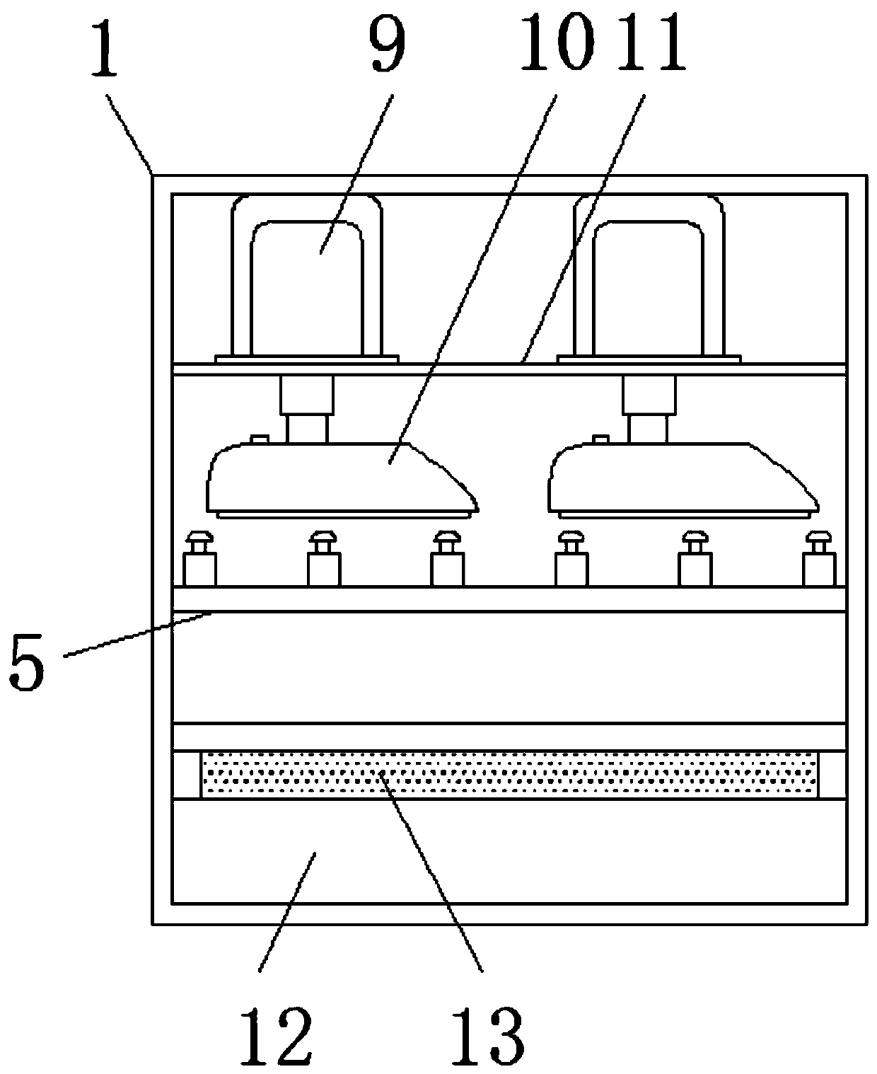 Continuous operating type convenient-locating ironing device for garment production