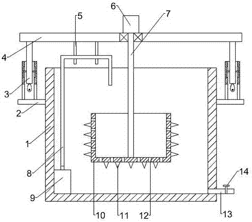 Centrifugal sewage treatment device with up-and-down reciprocating motion function