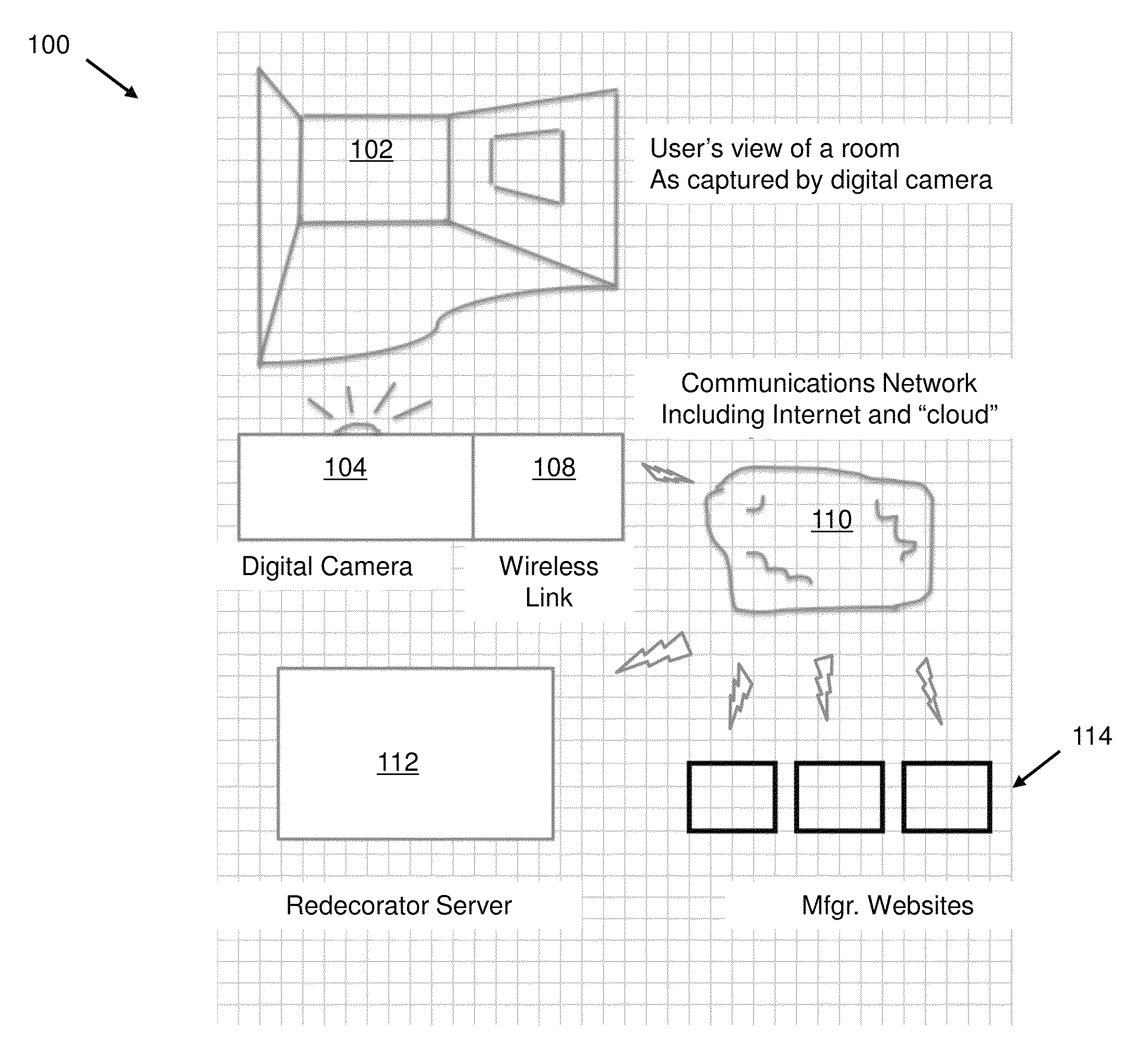 System and method of room decoration for use with a mobile device