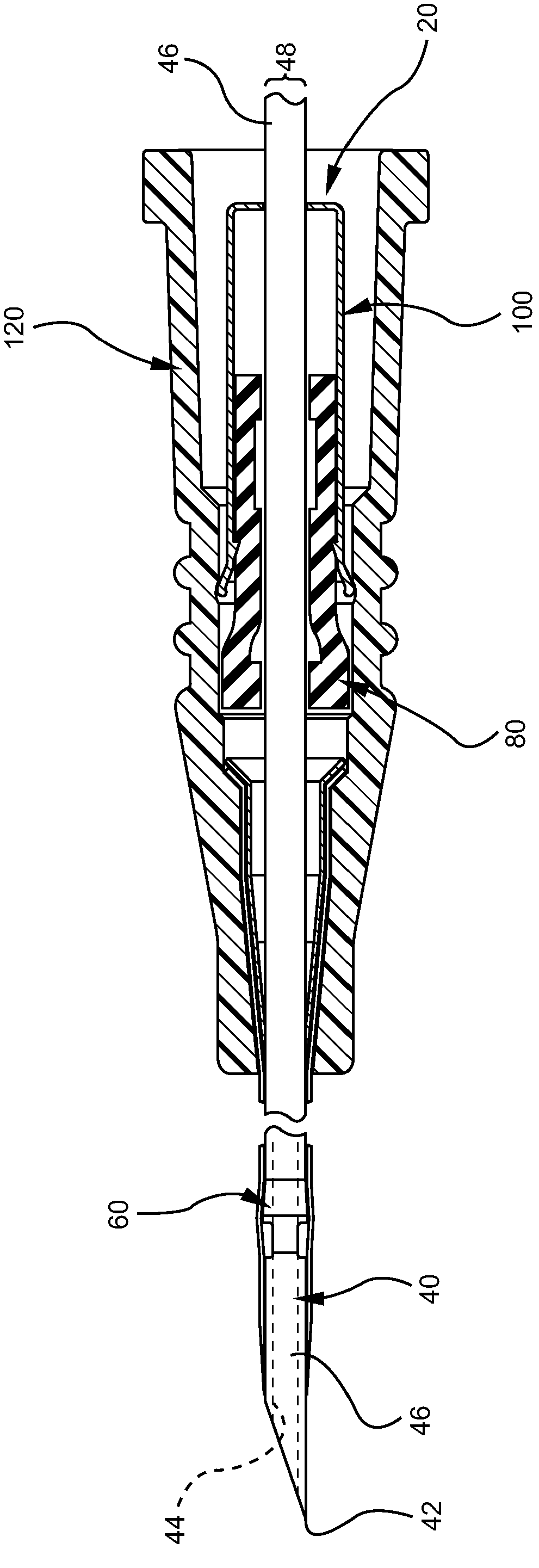 Bi-directional cannula feature capture mechanism