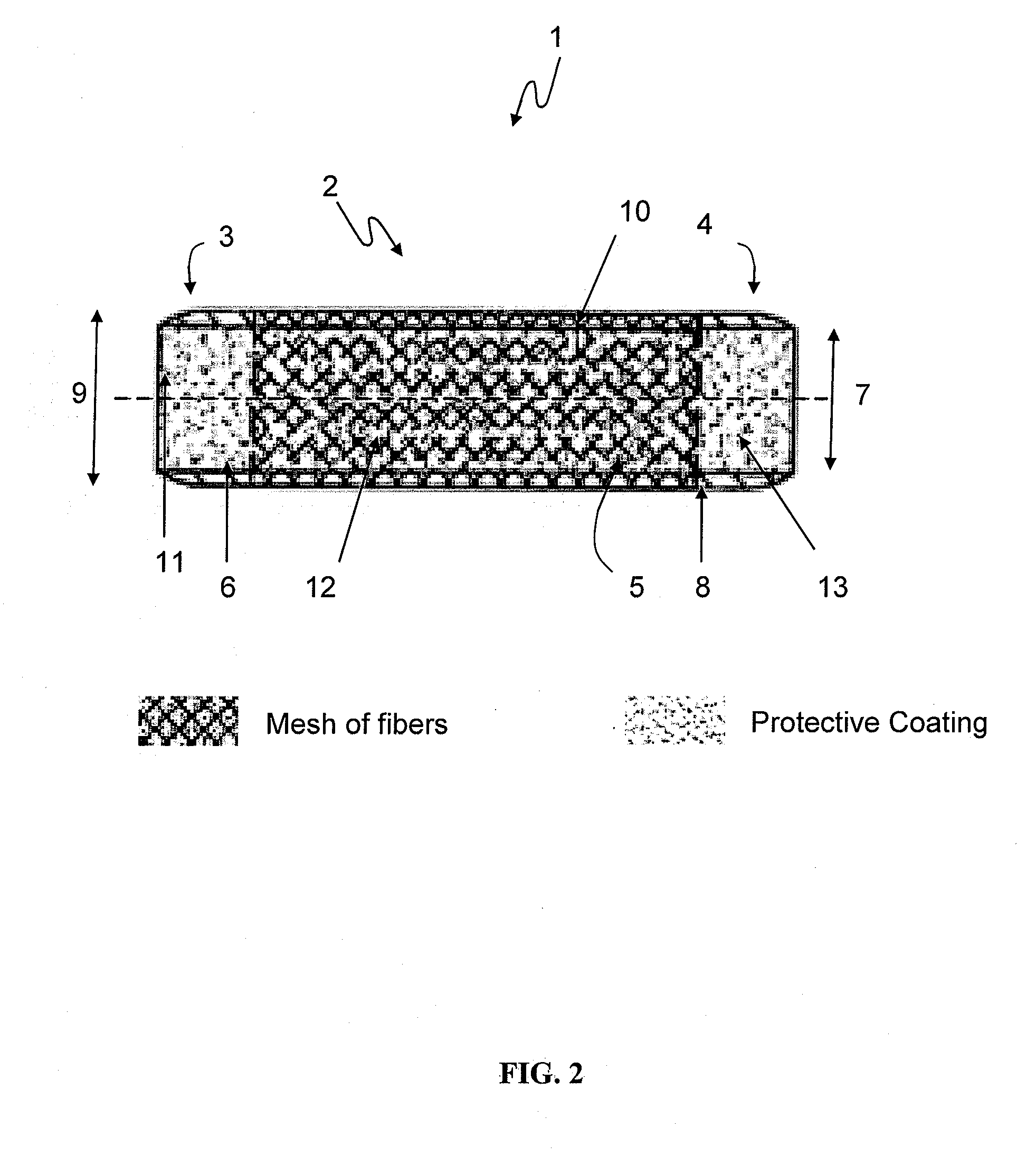 Coated devices comprising a fiber mesh imbedded in the device walls