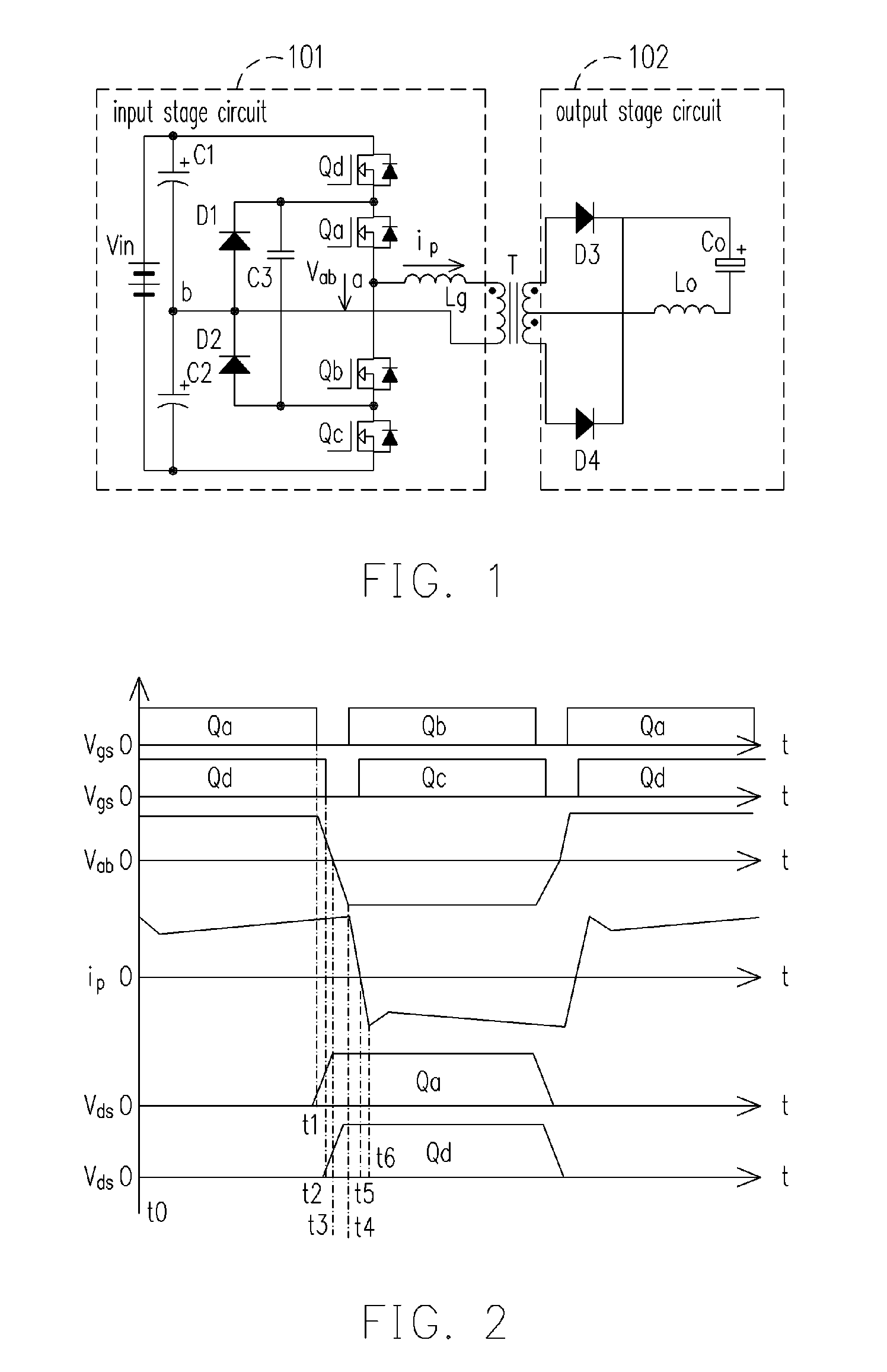 Input stage circuit of three-level dc/dc converter