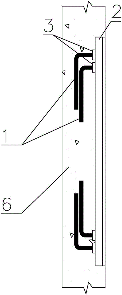 Embedded steel bar connecting piece and construction method thereof