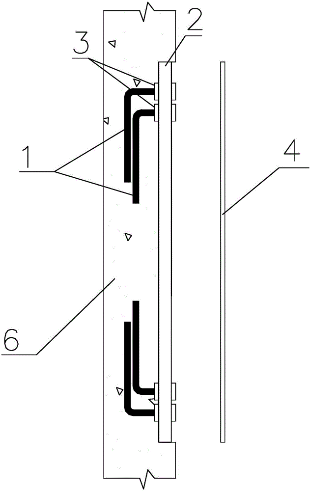 Embedded steel bar connecting piece and construction method thereof