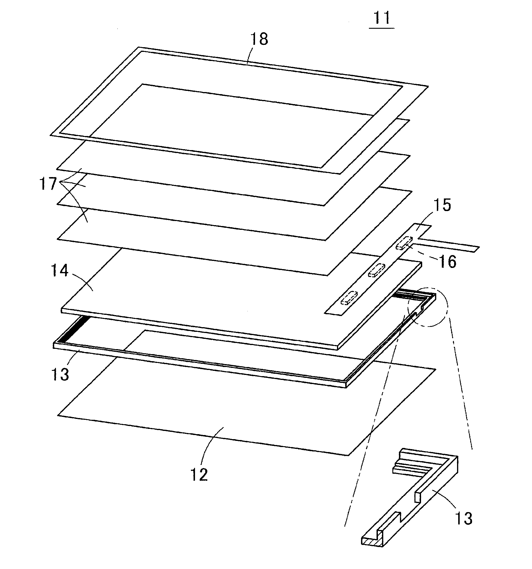 Surface light source device and frame used therein