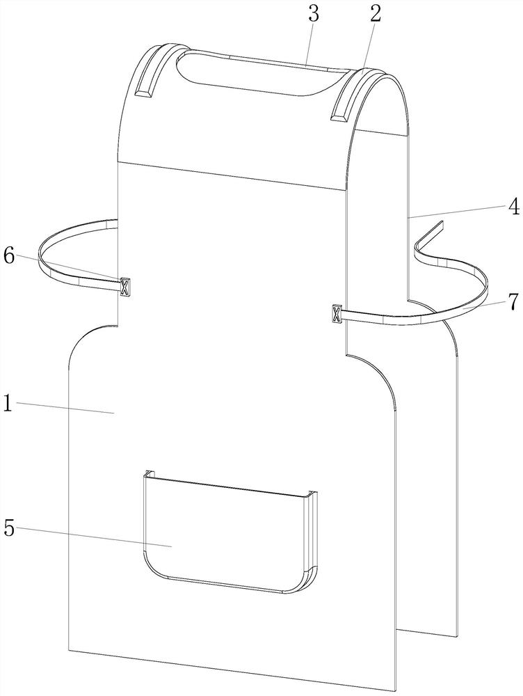 Disposable thin-film apron and production method thereof