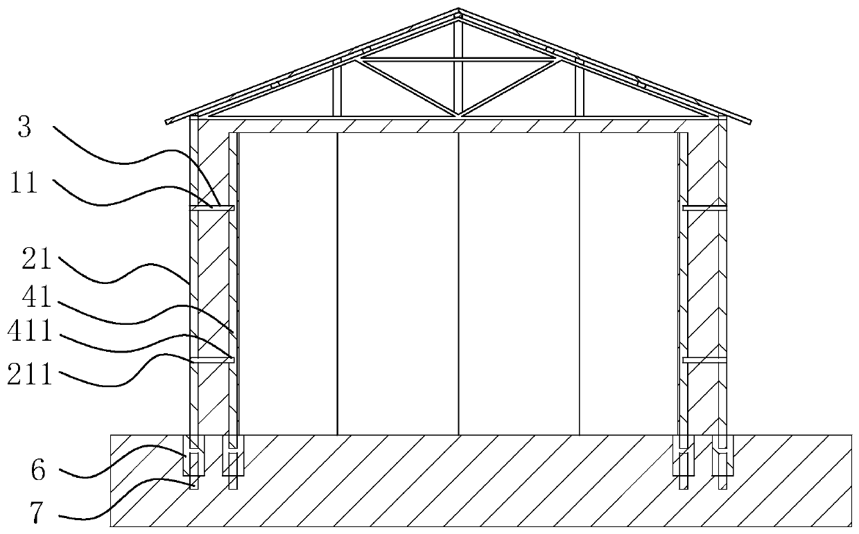 Old house reconstruction structure and reconstruction method thereof