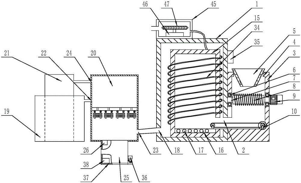 Novel palm electric spark environment-friendly power generation equipment capable of detecting waste gas concentration in timing and quantitative manner