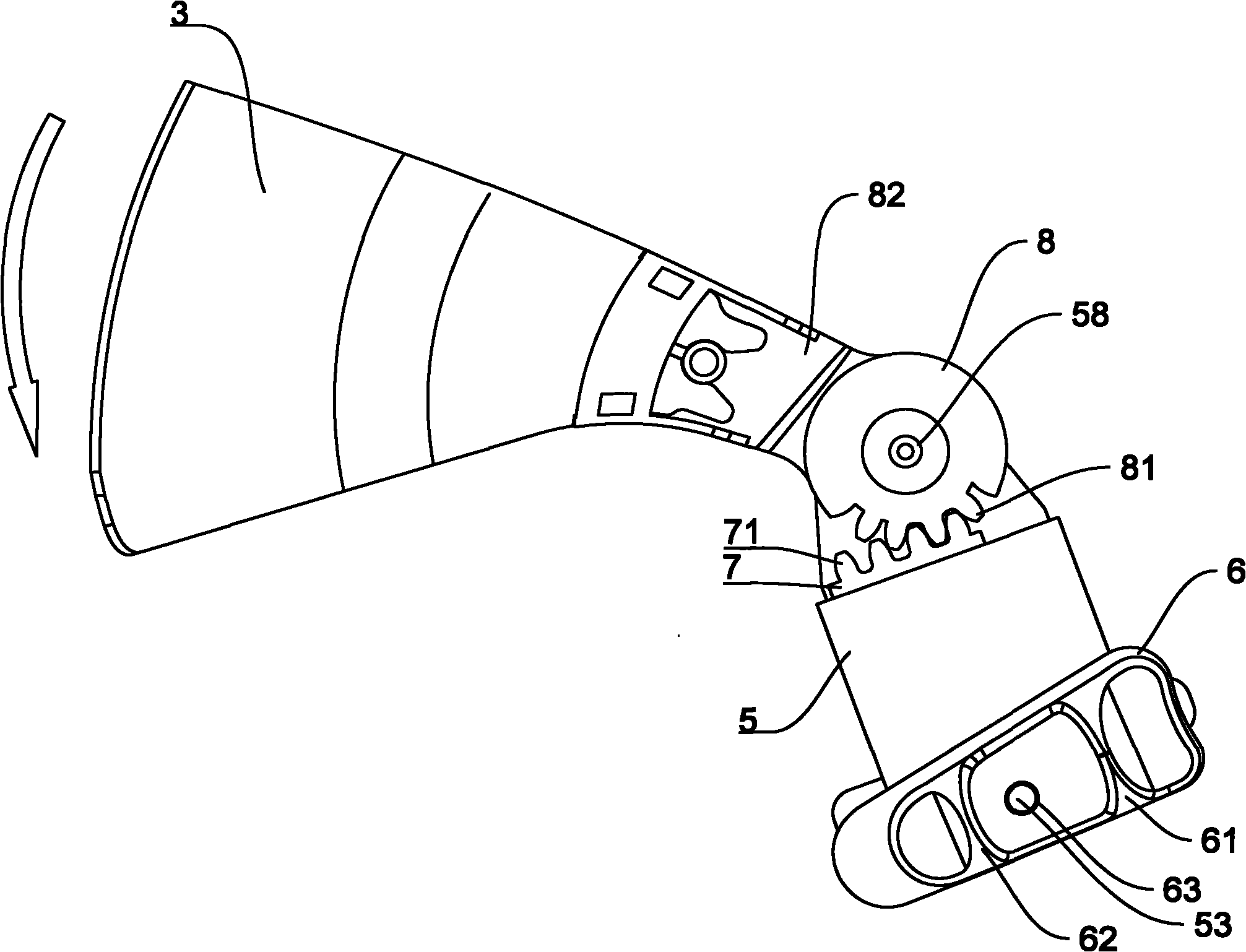 Helmet lens position adjustment device and helmet