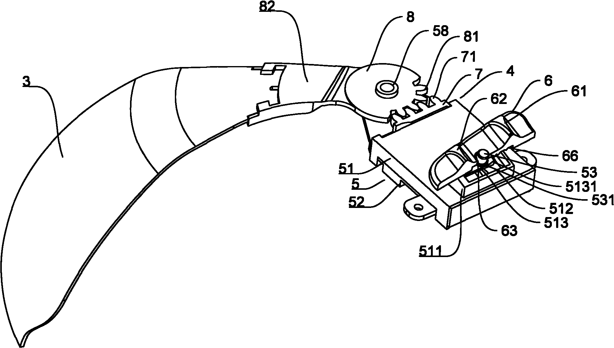 Helmet lens position adjustment device and helmet