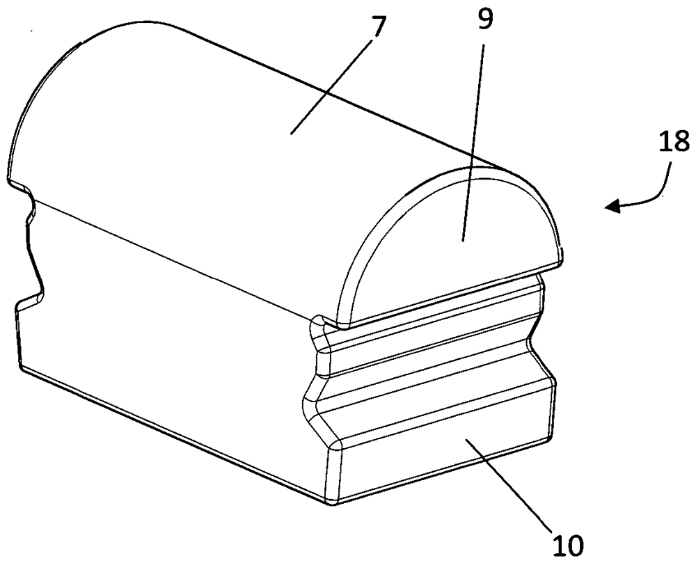 Heald preferably for processing strip-shaped material and method for producing the heald