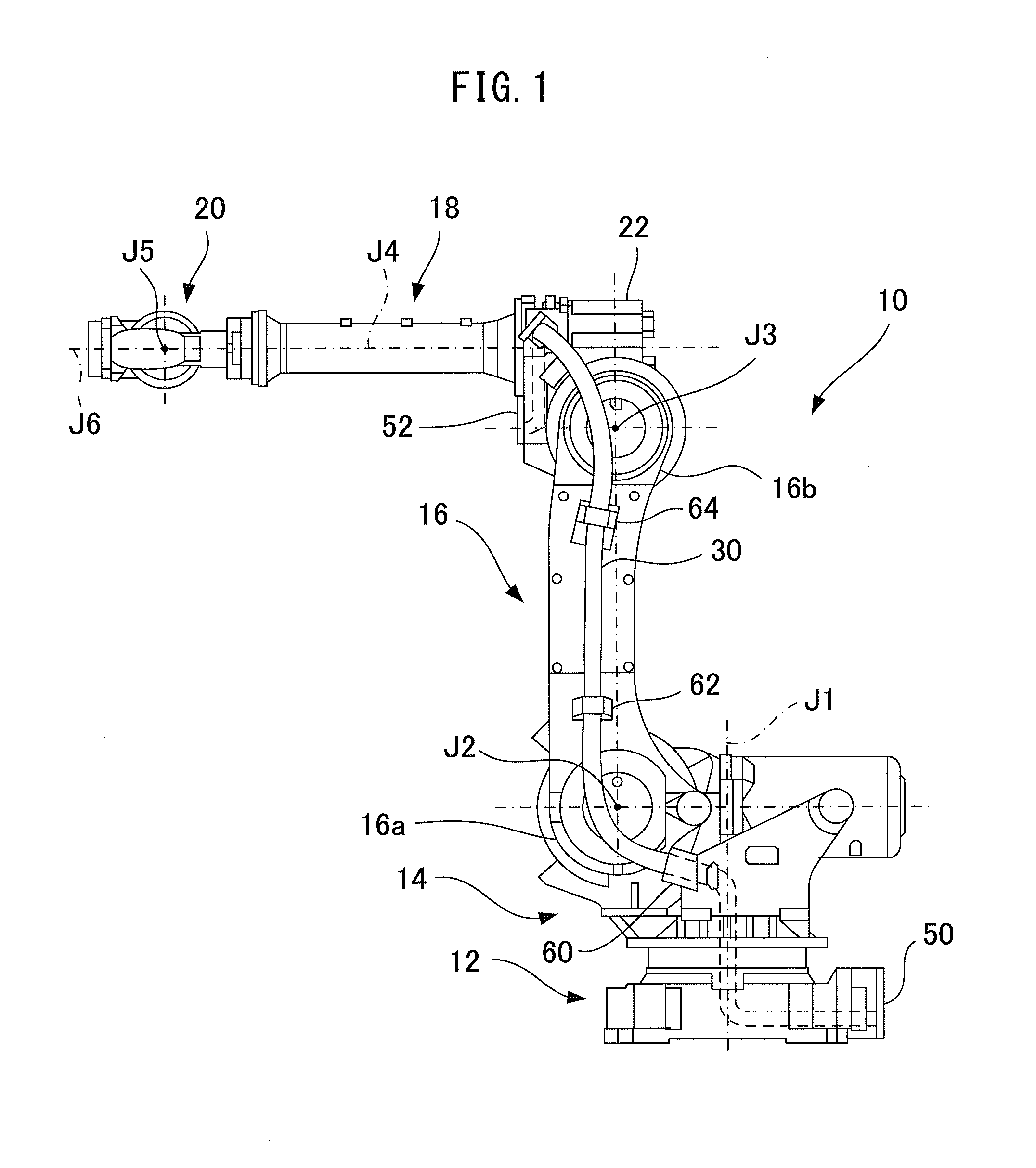 Robot having a line distribution board