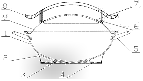 Cooking fume-free energy-gathering frying pan and water vapor circulating pot cover matched with same