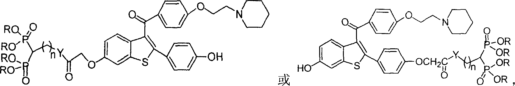 Medication towards target of bone, synthetic method and application