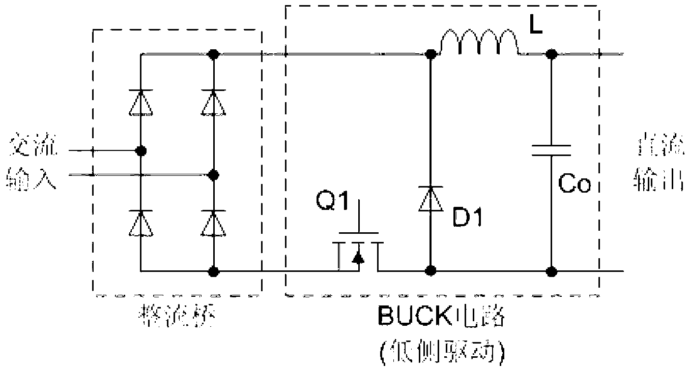 Double-switch voltage reduction type direct current-direct current switching circuit