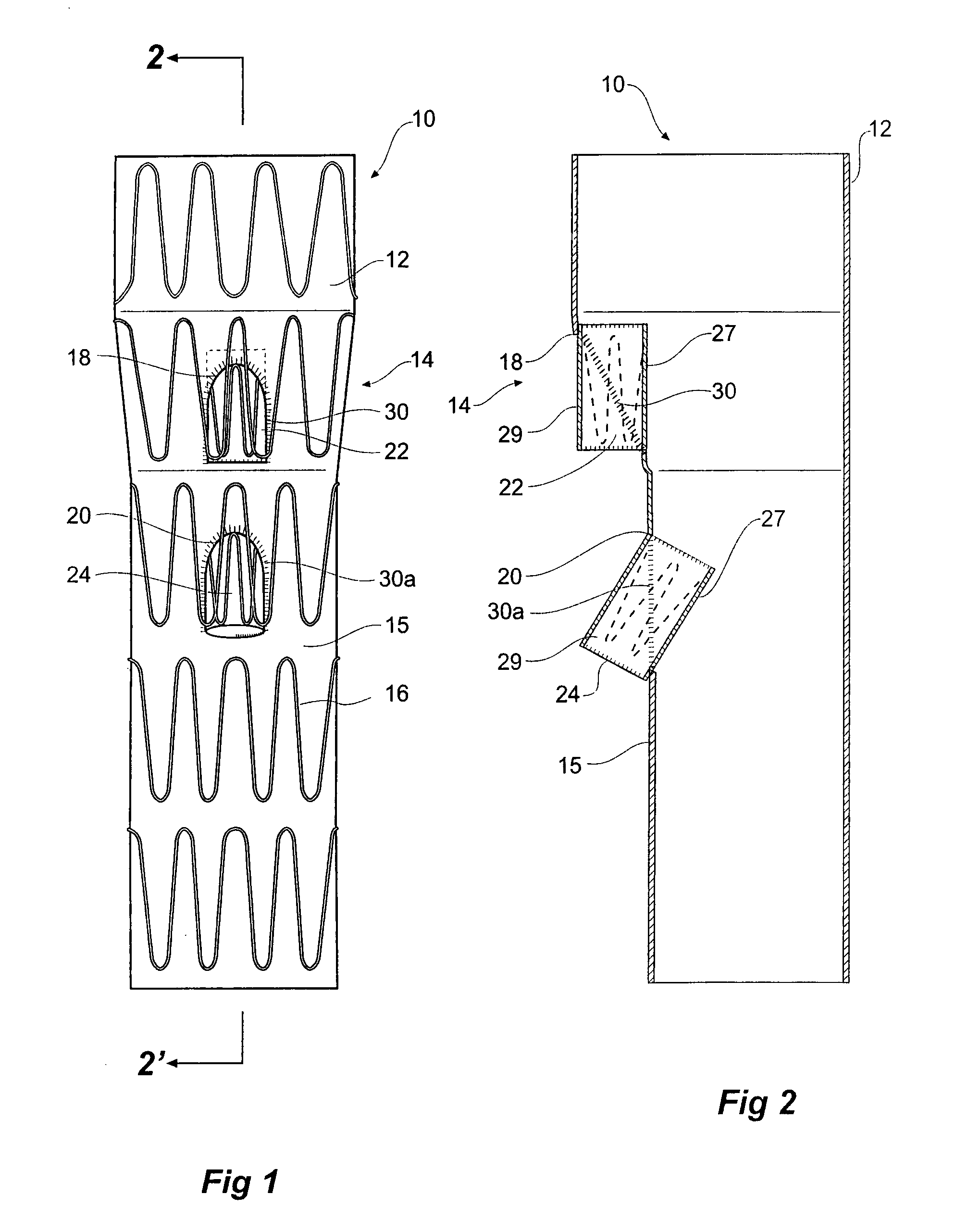 Side branch stent graft construction