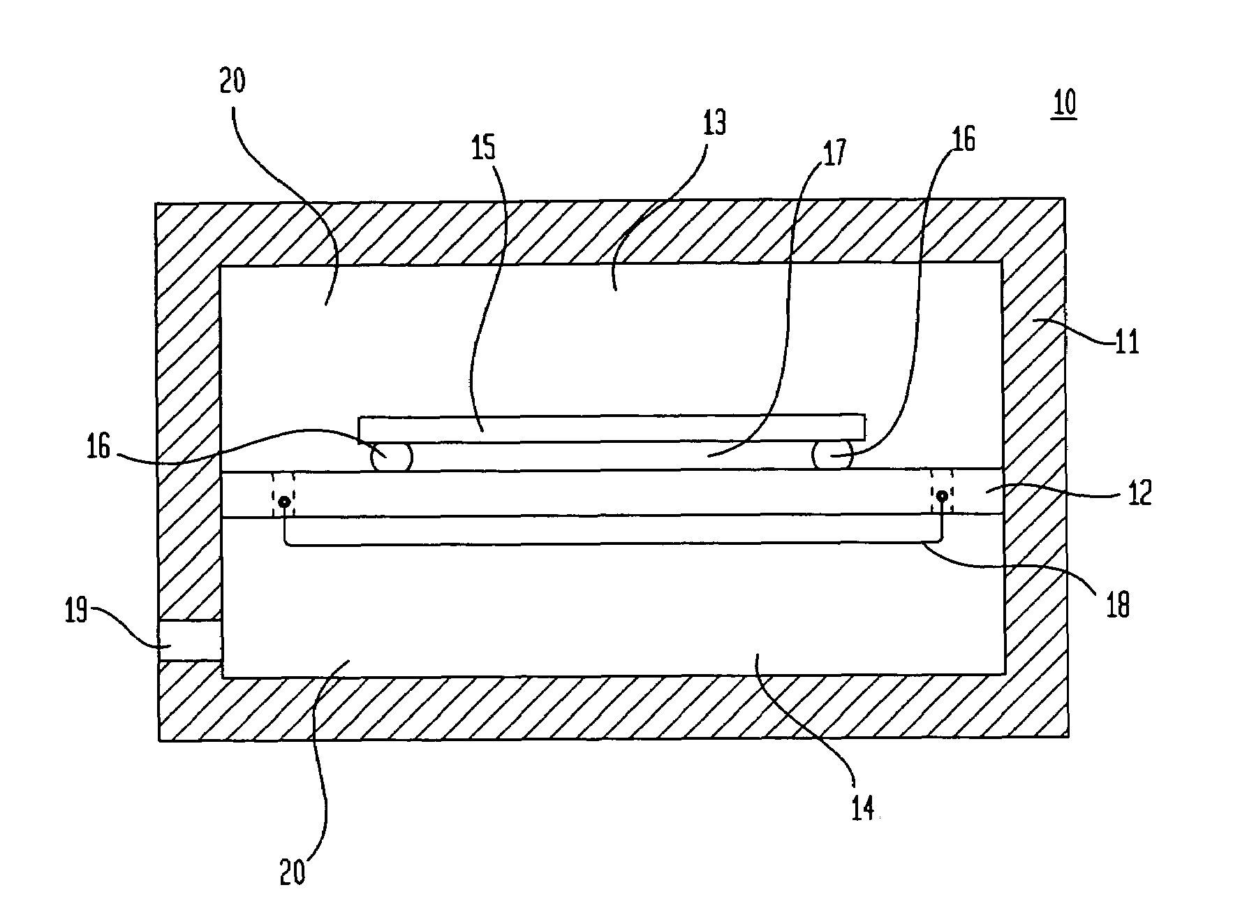 Damped package for piezoelectric devices